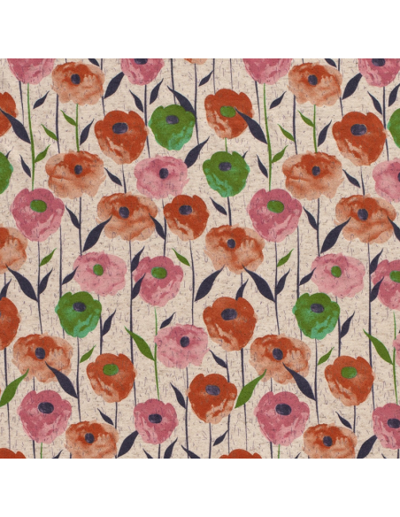 Viskos/Linjersey Printed Flowers