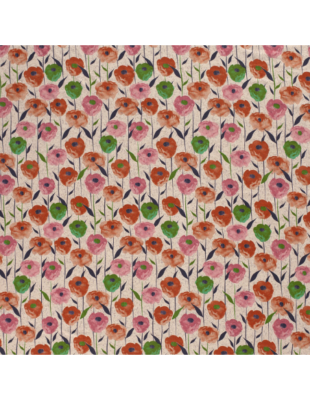 Viskos/Linjersey Printed Flowers