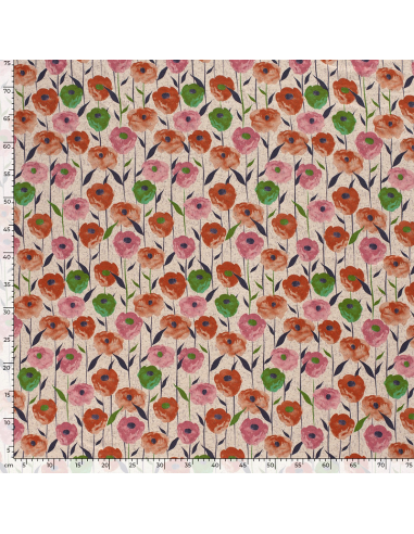 Viskos/Linjersey Printed Flowers