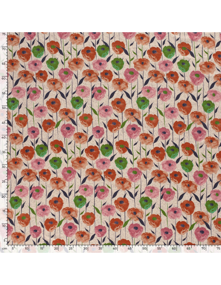 Viskos/Linjersey Printed Flowers