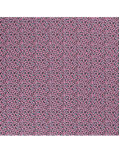 Bomullsjersey Leopard Rosa