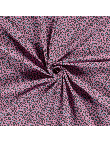 Bomullsjersey Leopard Rosa