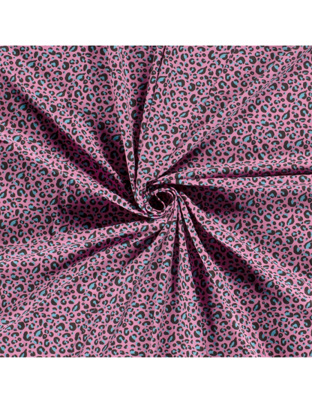 Bomullsjersey Leopard Rosa