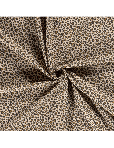 Bomullsjersey Leopard Beige