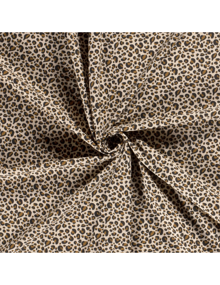 Bomullsjersey Leopard Beige