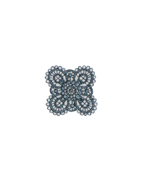 Tygmärke Flower Design 10013 Mörk Petrol 555
