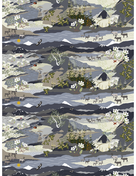 Bomullsjersey Fjällvandring Marinblå