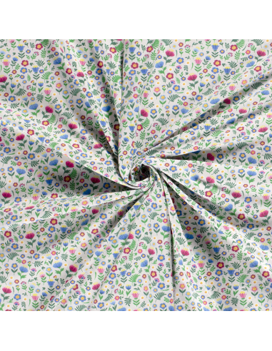 Bomullsjersey Flowers