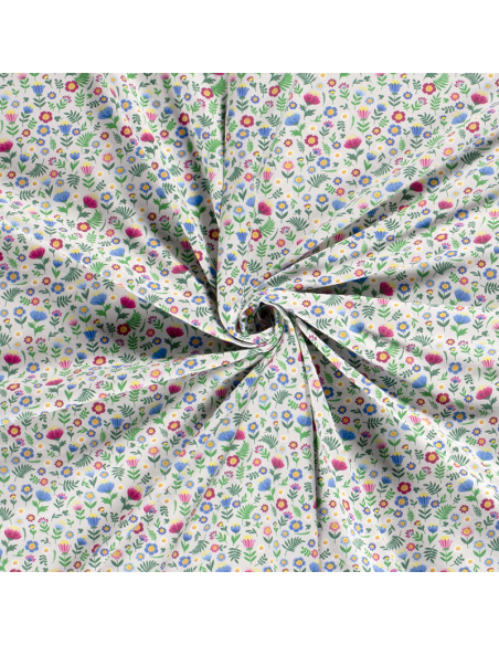 Bomullsjersey Flowers