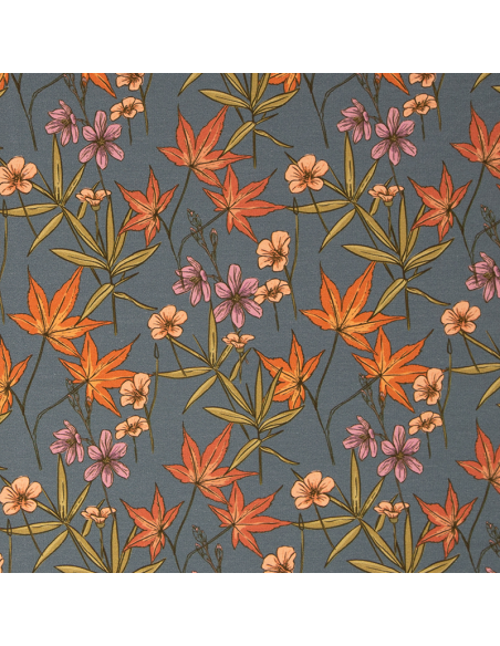 French Terry Autumn Flowers