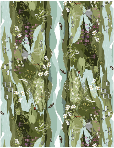 Fjällvandring Bård Grön/Turkos