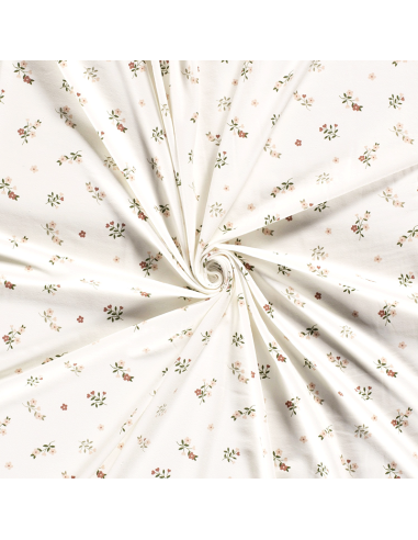 Bomullsjersey Flowers & Hearts