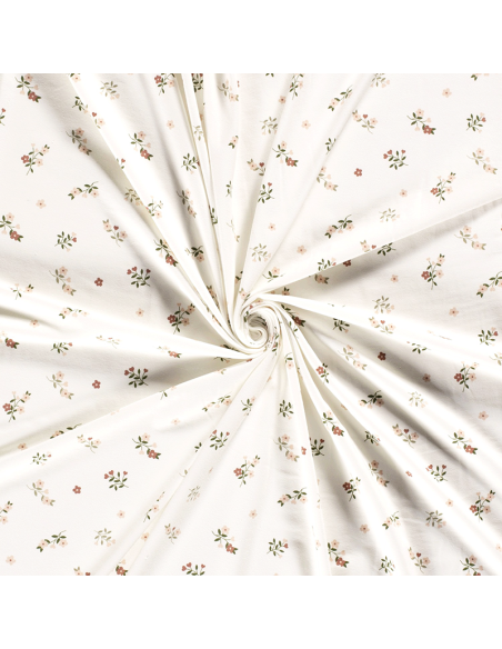 Bomullsjersey Flowers & Hearts