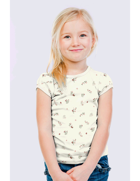 Bomullsjersey Flowers & Hearts