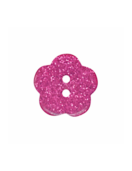 Knapp Glitterblomma P289 Rosa D457