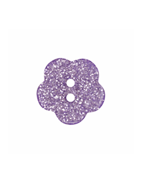 Knapp Glitterblomma P289 Lila 15