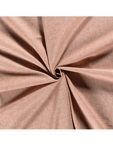 Lin/Bomull Stripes Melange Brique 56