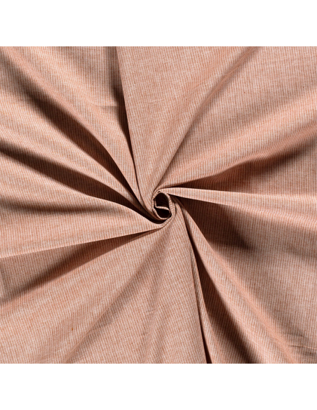 Lin/Bomull Stripes Melange Brique 56