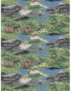 Gardintyg Fjällängar Grå/grön