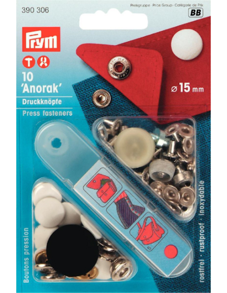 Prym Nittryckknappar Anorak 15mm Vit