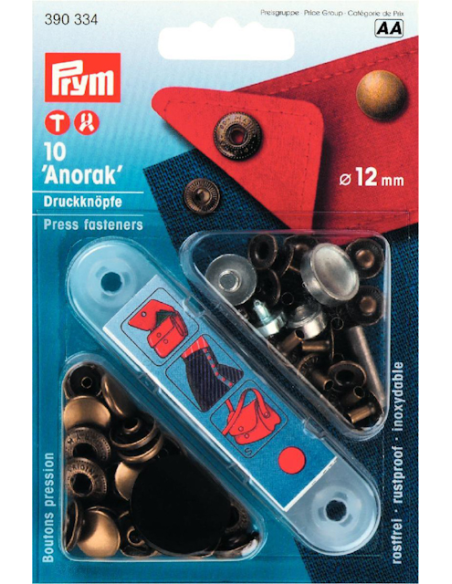 Prym Nittryckknappar Anorak 12mm Oxid