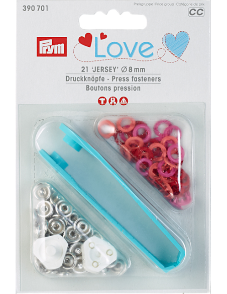 Prym Love Nittryckknappar 8mm Röd