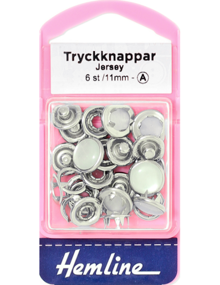 Hemline Nittryckknappar 11mm Pärlemor