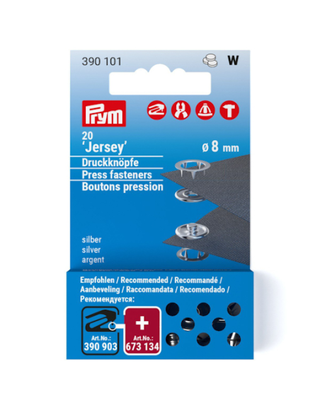 Prym Nittryckknappar 8mm Silver Refill