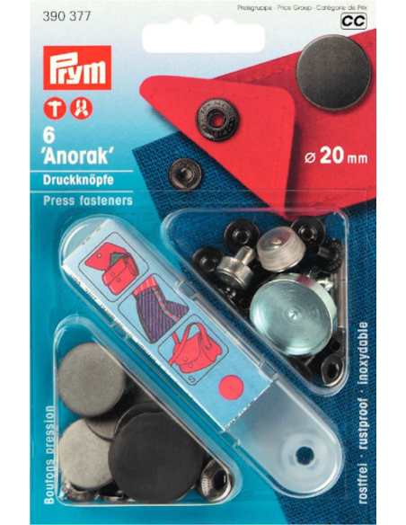 Prym Nittryckknappar Anorak 20mm Svart
