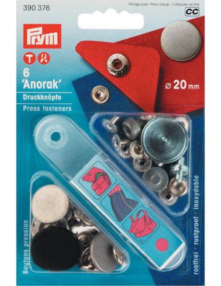 Prym Nittryckknappar Anorak 20mm Silver