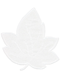 Tygmärke Leaf Vit