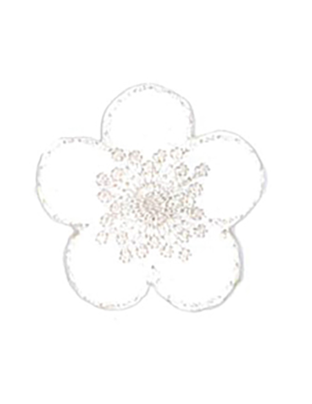 Tygmärke Blomma 10041 Vit 501