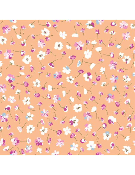 Bomullspoplin Mille Fleur Printed Flowers 37