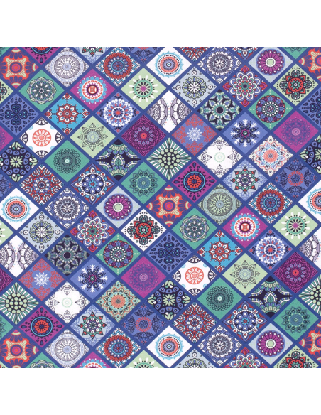 Bomullspoplin Mille Fleur Square 5