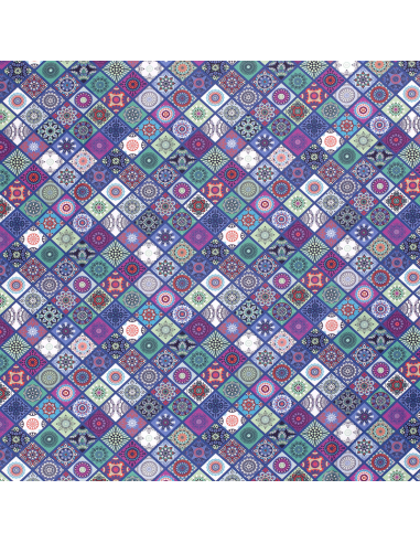 Bomullspoplin Mille Fleur Square 5