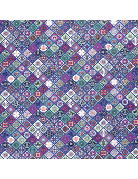 Bomullspoplin Mille Fleur Square 5