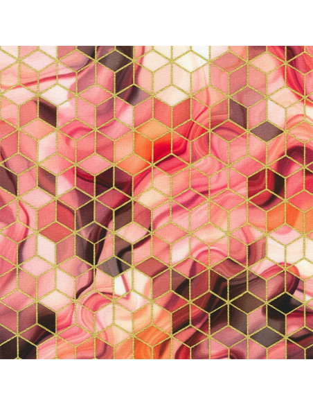 Robert Kaufman Golden Vibes Strawberry