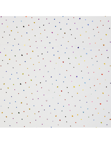 Tyll Paljetter Hjärtan Vit