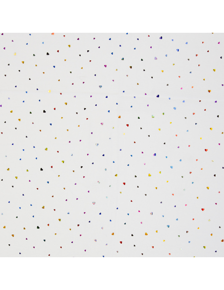 Tyll Paljetter Hjärtan Vit