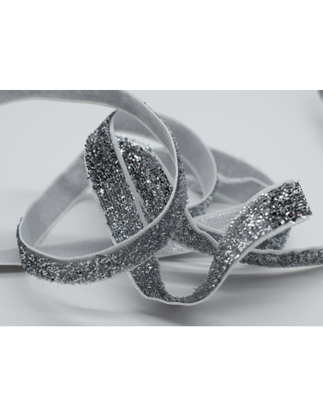 Dekorband Glitter 460206 Silver 101