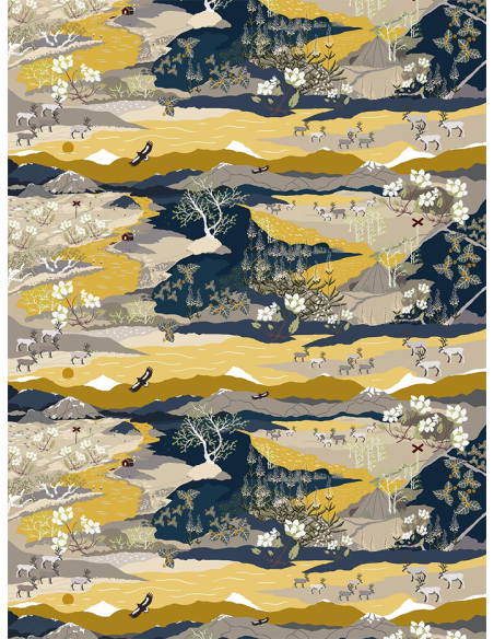 Gardintyg Fjällvandring Gul/Blå