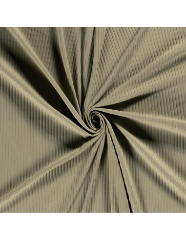 Bomullsjersey Rib Ljus Olivgrön