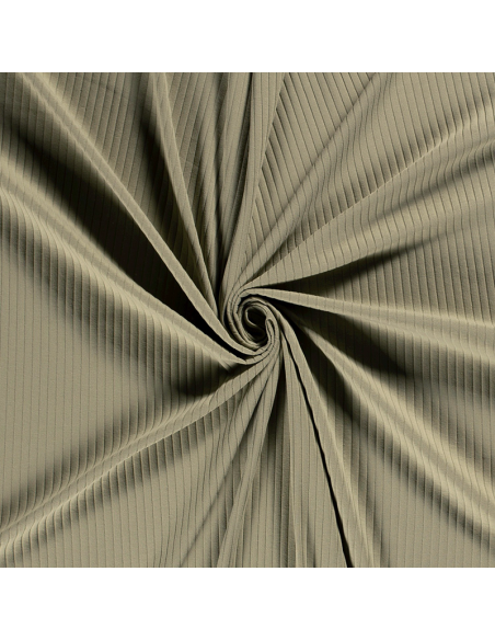 Bomullsjersey Rib Ljus Olivgrön