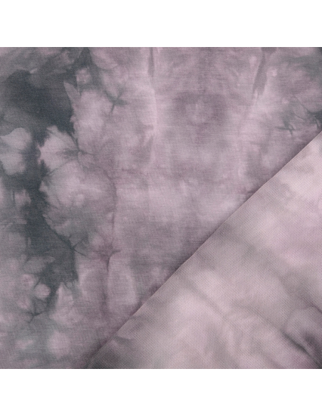 French Terry Tie Dye Lila/Grå