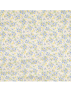 Bomullspoplin Mini Flowers Blå