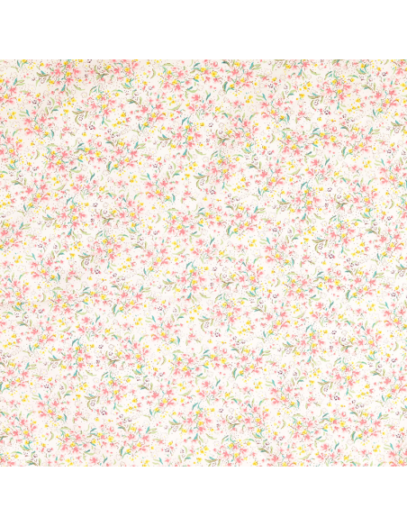 Bomullspoplin Mini Flowers Rosa