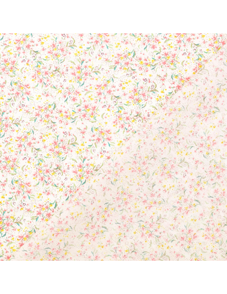 Bomullspoplin Mini Flowers Rosa