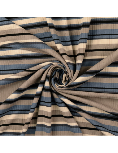 Jersey Rib Stripes Beige/Blå