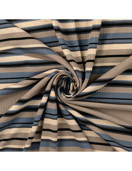 Jersey Rib Stripes Beige/Blå