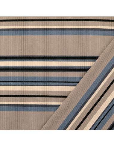 Jersey Rib Stripes Beige/Blå